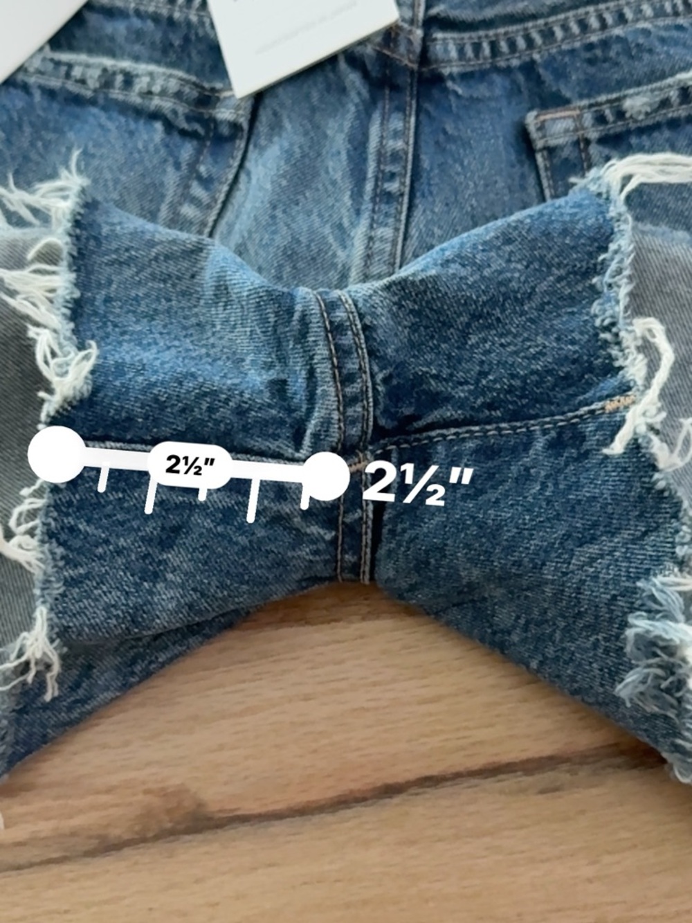 Moussy Dark Blue Frayed Hem Denim Shorts for Women - Picture 6 of 6